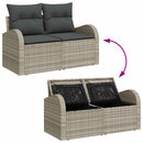 Havesofa Sæt med pude med opbevaring 10 pcs Lysegrå polyrattan