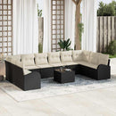 Havesofa Sæt med pude 11 pcs Brun og Creme polyrattan