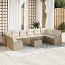 Havesofa Sæt med pude 11 pcs Beige og creme polyrattan