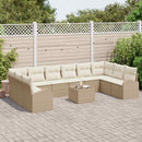 Havesofa Sæt med pude 11 pcs Beige og creme polyrattan