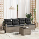 Sofa Sæt med pude med opbevaring 5 pcs Grå polyrattan