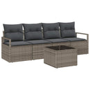 Sofa Sæt med pude med opbevaring 5 pcs Grå polyrattan