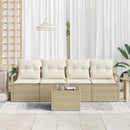 Sofa Sæt med pude 5 pcs Beige og creme polyrattan