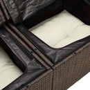Havesofa Sæt med pude 6 pcs Brun og Creme polyrattan