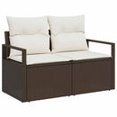 Havesofa Sæt med pude 6 pcs Brun og Creme polyrattan