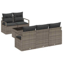 Havesofa Sæt med pude med opbevaring 6 pcs Grå polyrattan