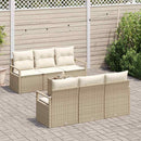 Havesofa Sæt med pude 7 pcs Beige og creme polyrattan