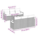 Havesofa Sæt med pude med opbevaring 7 pcs Sort polyrattan