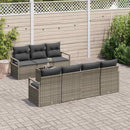 Havesofa Sæt med pude med opbevaring 8 pcs Grå polyrattan