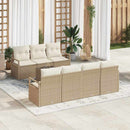 Havesofa Sæt med pude 8 pcs Beige og creme polyrattan
