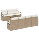 Havesofa Sæt med pude 8 pcs Beige og creme polyrattan