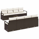 Havesofa Sæt med pude 9 pcs Brun og Creme polyrattan
