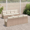 Havesofa Sæt med pude 9 pcs Beige og creme polyrattan