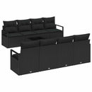 Havesofa Sæt med pude med opbevaring 9 pcs Sort polyrattan