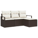 Sofa Sæt med pude med opbevaring 4 pcs Brun og Creme polyrattan