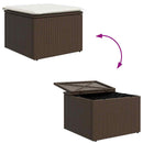 Sofa Sæt med pude med opbevaring 4 pcs Brun og Creme polyrattan