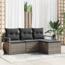 Sofa Sæt med pude med opbevaring 4 pcs Grå polyrattan