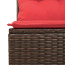 Sofa Sæt 4 stk. Brun og Rød polyrattan