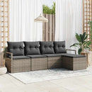 Sofa Sæt med pude med opbevaring 5 pcs Grå polyrattan