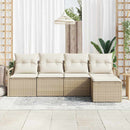 Sofa Sæt med pude 5 pcs Beige og creme polyrattan