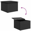Sofa Sæt med pude med opbevaring 5 pcs Sort polyrattan
