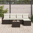 Sofa Sæt med pude med opbevaring 6 pcs Brun og Creme polyrattan