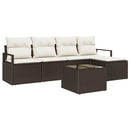 Sofa Sæt med pude med opbevaring 6 pcs Brun og Creme polyrattan