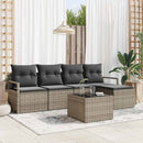 Sofa Sæt med pude med opbevaring 6 pcs Lysegrå polyrattan