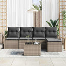 Sofa Sæt med pude med opbevaring 6 pcs Lysegrå polyrattan