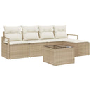 Sofa Sæt med pude 6 pcs Beige og creme polyrattan