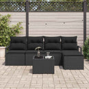 Sofa Sæt med pude med opbevaring 6 pcs Sort polyrattan