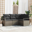 Sofa Sæt med pude med opbevaring 4 pcs Grå polyrattan