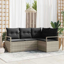 Sofa Sæt med pude med opbevaring 4 pcs Lysegrå polyrattan