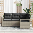 Sofa Sæt med pude med opbevaring 4 pcs Lysegrå polyrattan