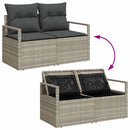 Sofa Sæt med pude med opbevaring 4 pcs Lysegrå polyrattan
