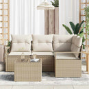 Sofa Sæt med pude 5 pcs Beige og creme polyrattan
