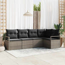 Havesofa Sæt med pude med opbevaring 5 pcs Grå polyrattan
