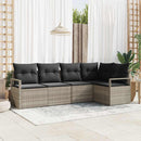 Havesofa Sæt med pude med opbevaring 5 pcs Lysegrå polyrattan
