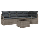 Havesofa Sæt med pude med opbevaring 6 pcs Lysegrå polyrattan
