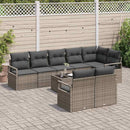 Havesofa Sæt med pude med opbevaring 9 pcs Lysegrå polyrattan