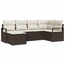 Sofa Sæt med pude med opbevaring 6 pcs Brun og Creme polyrattan