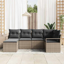 Sofa Sæt med pude med opbevaring 6 pcs Grå polyrattan