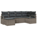 Sofa Sæt med pude med opbevaring 6 pcs Grå polyrattan
