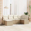 Sofa Sæt med pude 6 pcs Beige og creme polyrattan