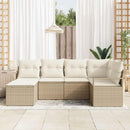 Sofa Sæt med pude 6 pcs Beige og creme polyrattan