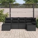 Sofa Sæt med pude med opbevaring 6 pcs Sort polyrattan