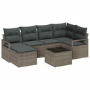 Sofa Sæt med pude med opbevaring 7 pcs Lysegrå polyrattan