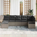 Sofa Sæt med pude med opbevaring 7 pcs Grå polyrattan