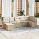 Sofa Sæt med pude 7 pcs Beige og creme polyrattan