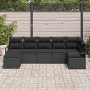 Sofa Sæt med pude med opbevaring 7 pcs Sort polyrattan